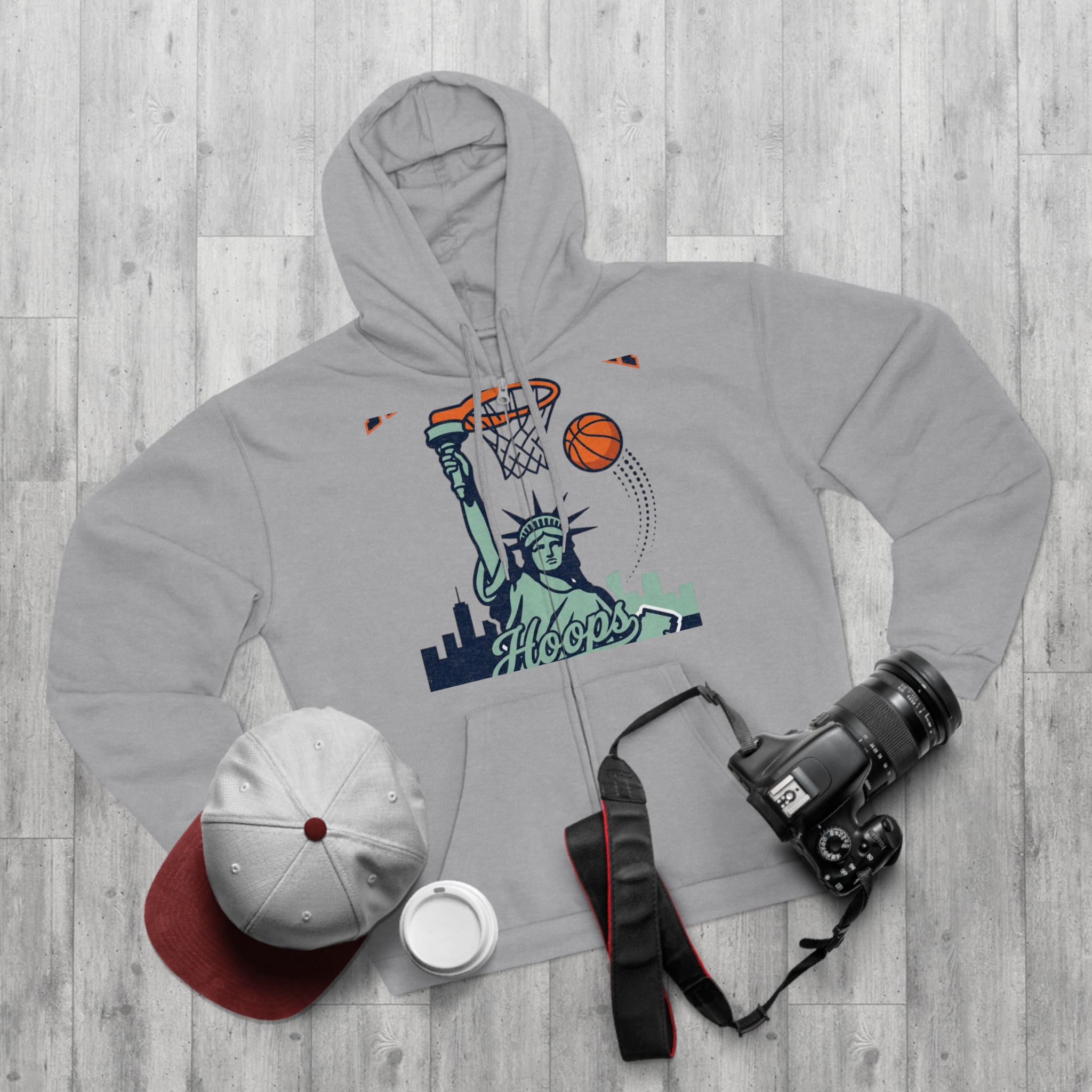 11292713870549905162_2048.jpeg Sweat à capuche zippé « Be the Best » – Basketball & Statue de la Liberté – Image 7