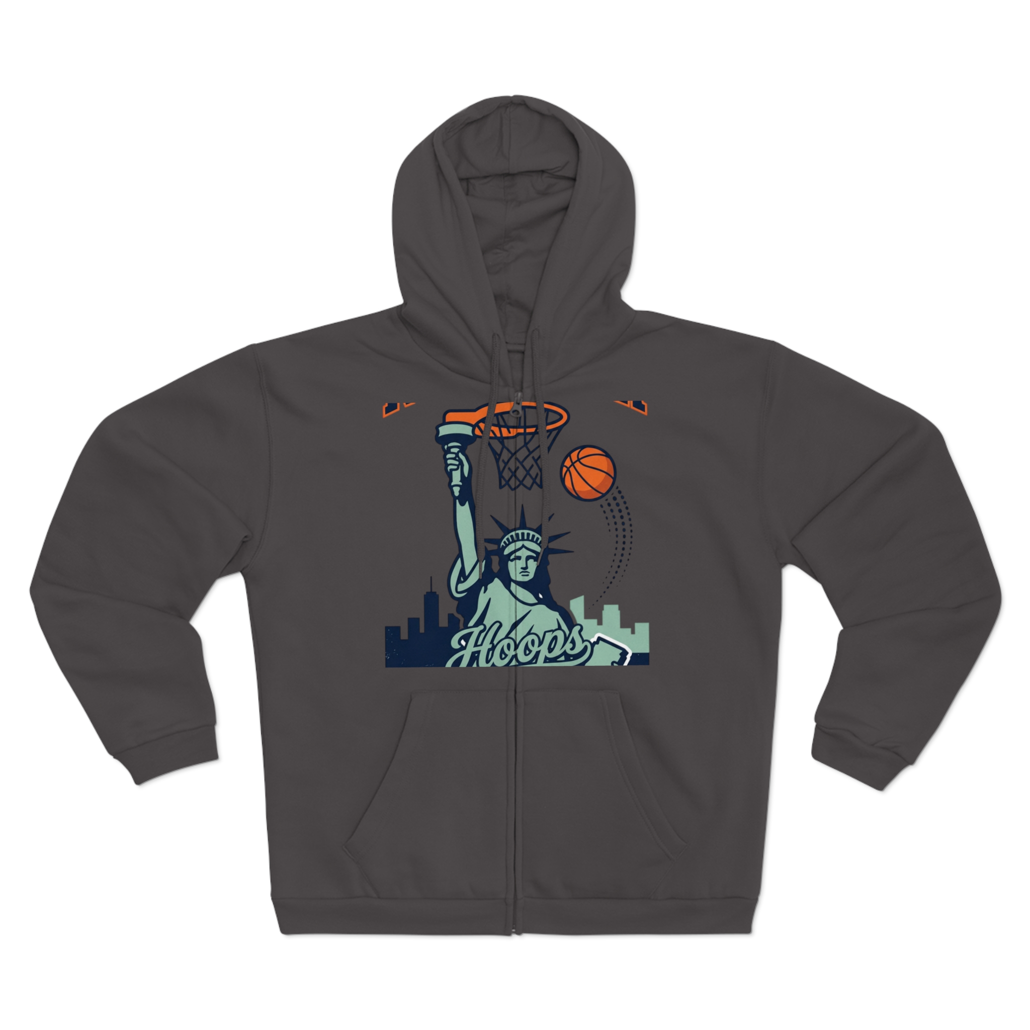 1154194276526390002_2048.jpeg Sweat à capuche zippé « Be the Best » – Basketball & Statue de la Liberté – Image 18