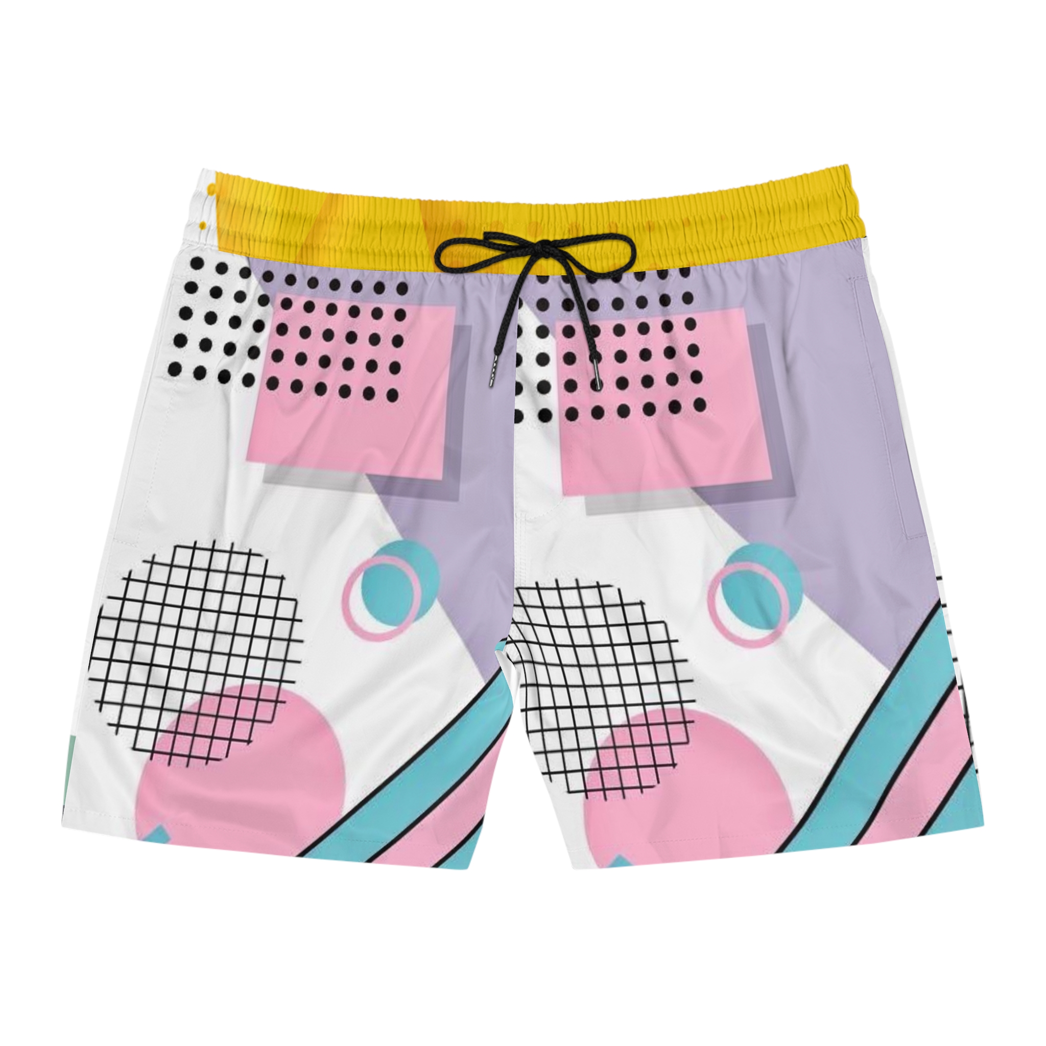 1268993876154916262_2048.jpeg Short de bain rétro Memphis — avec motif basket et Statue de la Liberté – Image 5