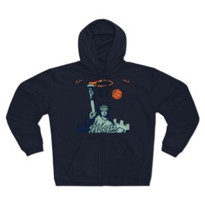 Sweat à capuche zippé « Be the Best » – Basketball & Statue de la Liberté