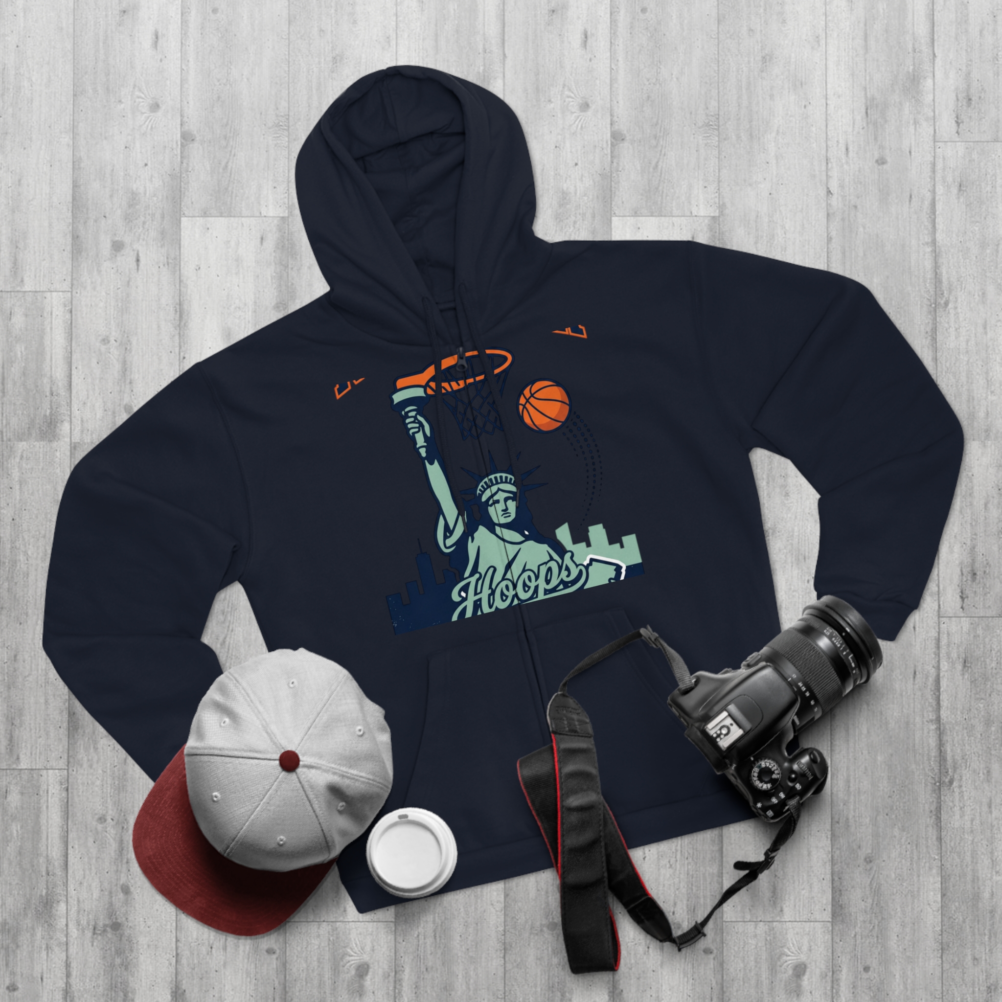 14825965519934980313_2048.jpeg Sweat à capuche zippé « Be the Best » – Basketball & Statue de la Liberté – Image 3
