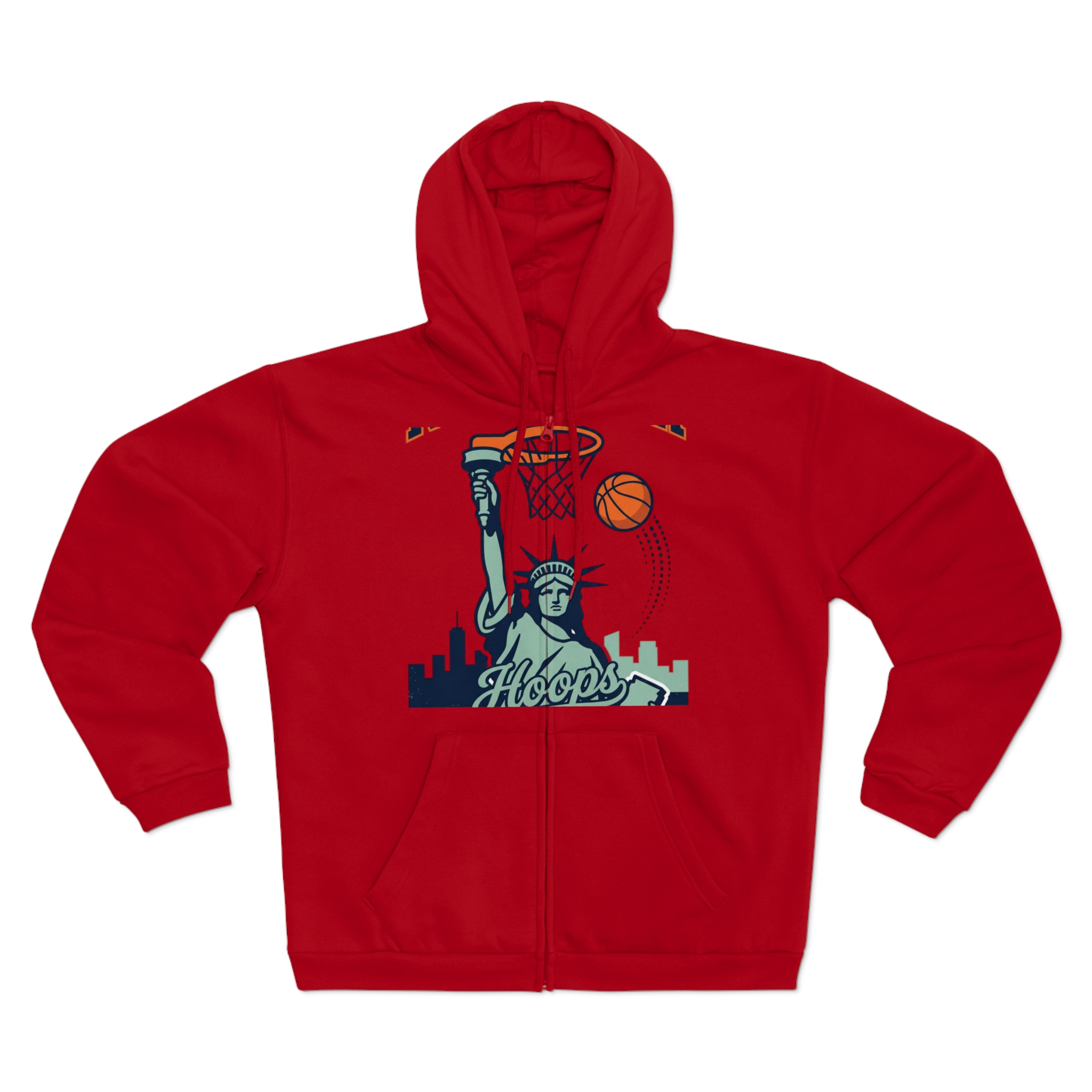 18320989505103259437_2048.jpeg Sweat à capuche zippé « Be the Best » – Basketball & Statue de la Liberté – Image 14
