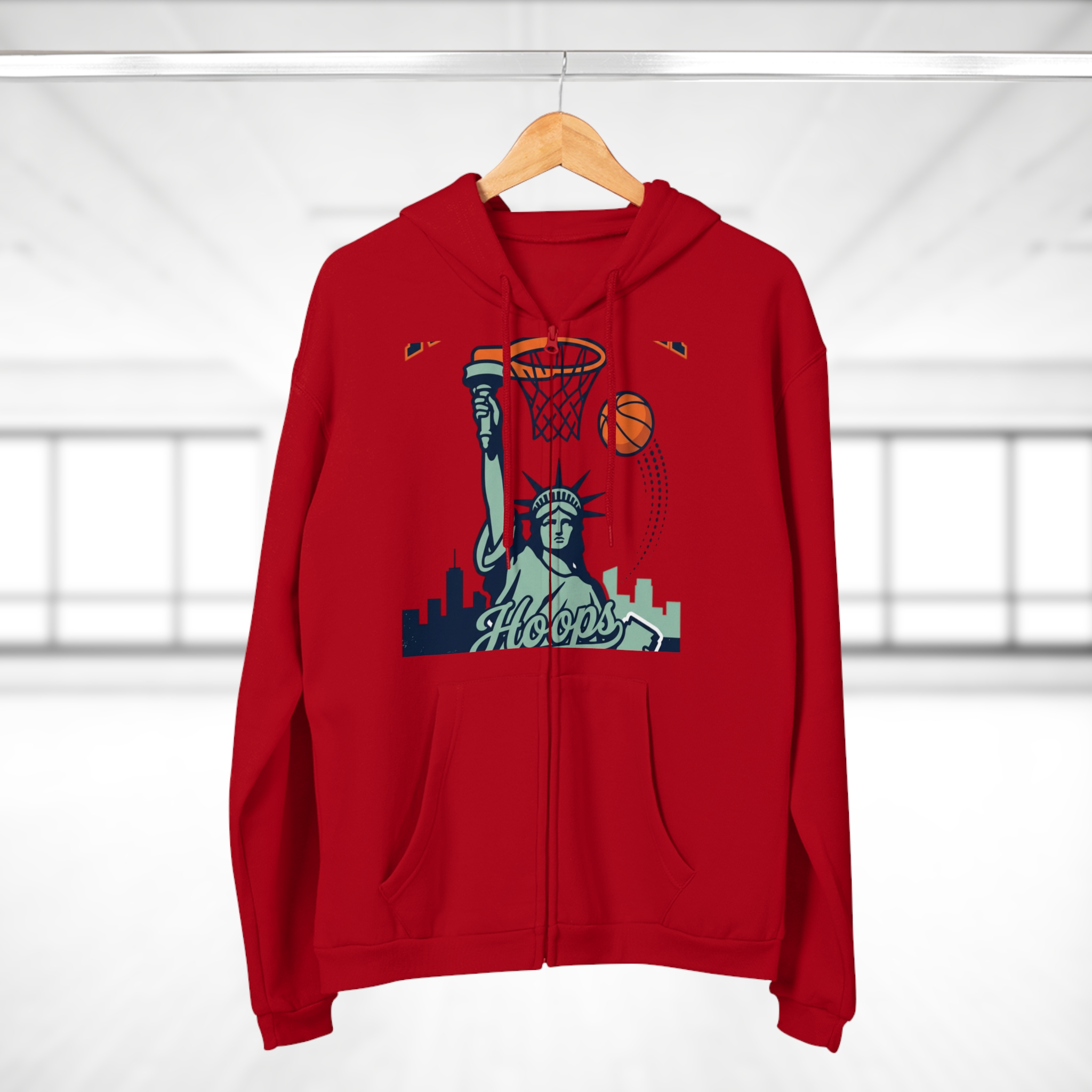 6742472282022739770_2048.jpeg Sweat à capuche zippé « Be the Best » – Basketball & Statue de la Liberté – Image 17