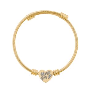 Bracelet manchette cœur gravé